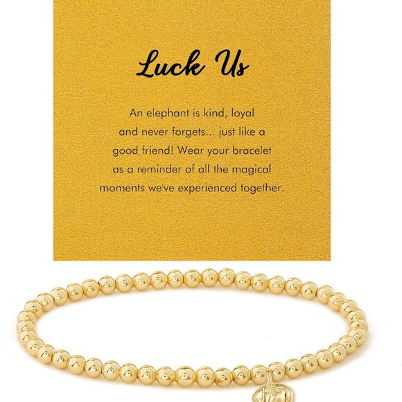 Stylish Gold Elephant Charm Bracelet - Best Gift for Birthdays & Anniversaries - Picture 1 of 7